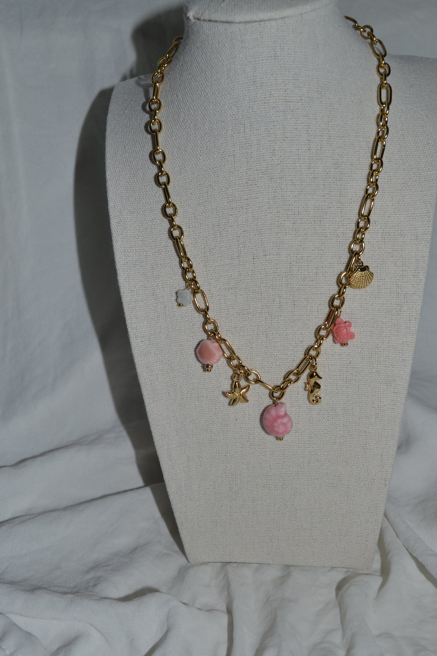 Collier Breloque Coquillage Rose