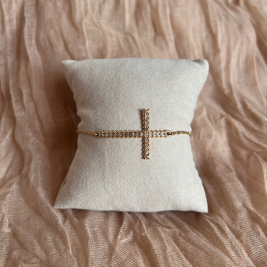 Bracelet croix strass