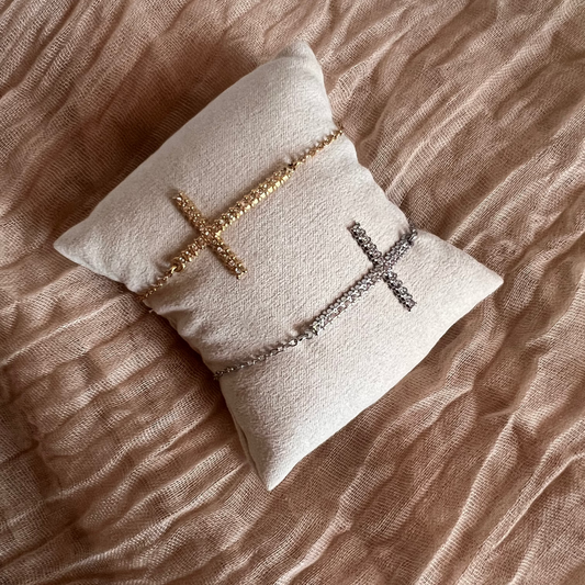 Bracelet croix strass
