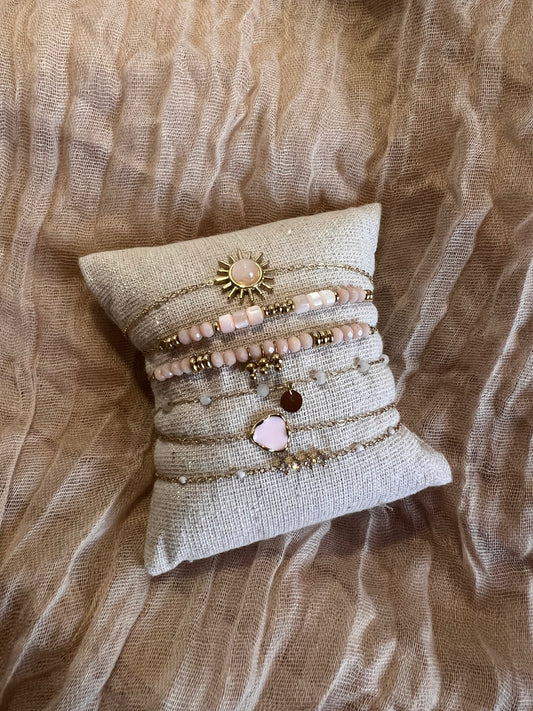 Bracelets Dorés Rose Poudrés