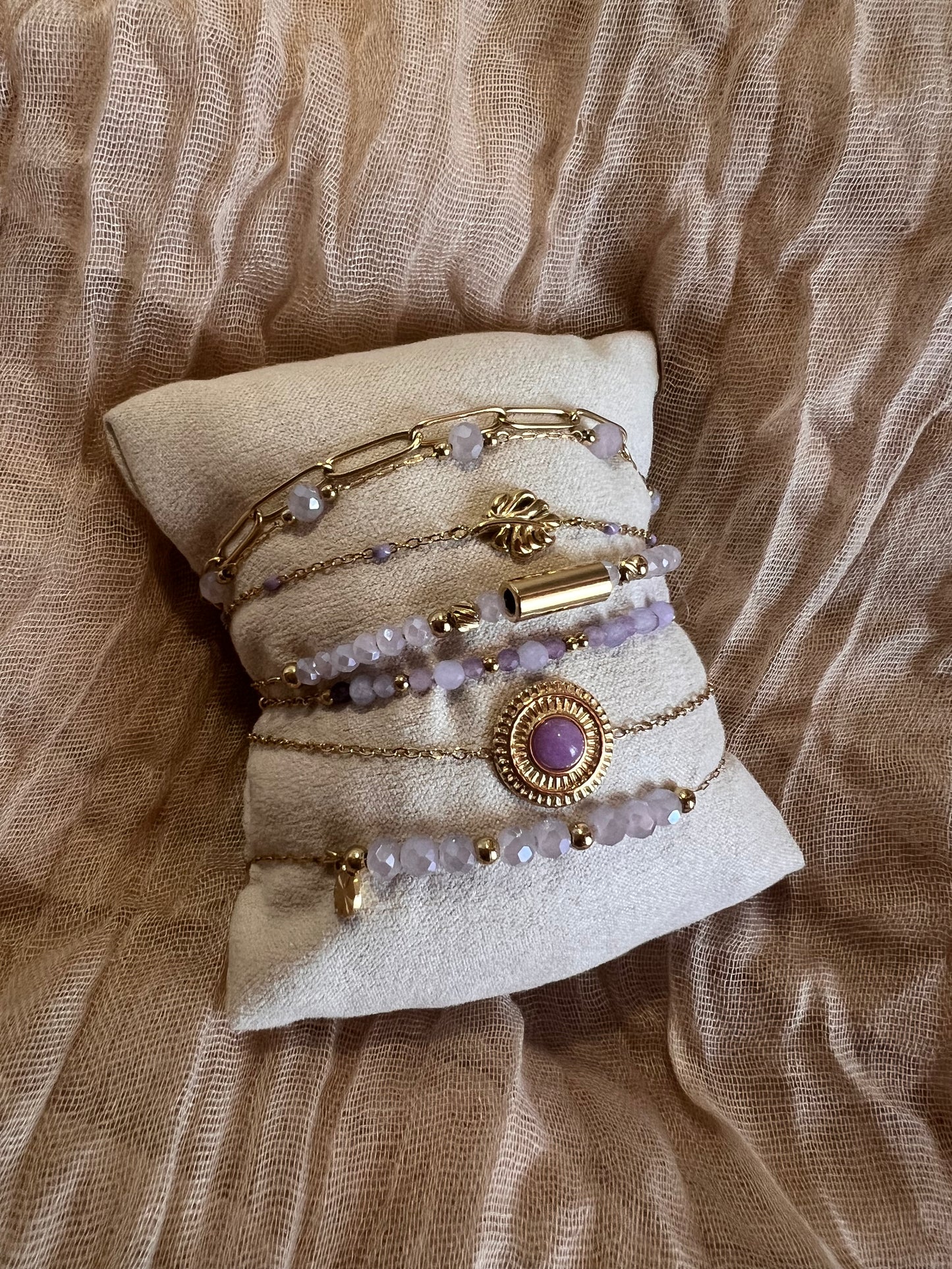Bracelets Dorés Violet