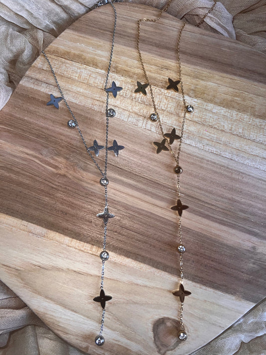 Collier Dorée ou Argentée Etoile en Y