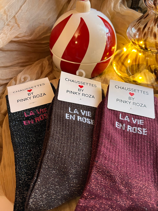 Chausettes à Paillettes - La vie en Rose -