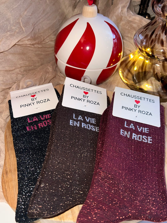 Chausettes à Paillettes - La vie en Rose -