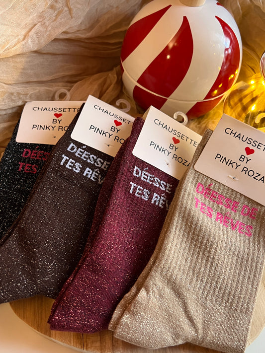 Chaussettes à paillettes - Déesse de tes rêves -